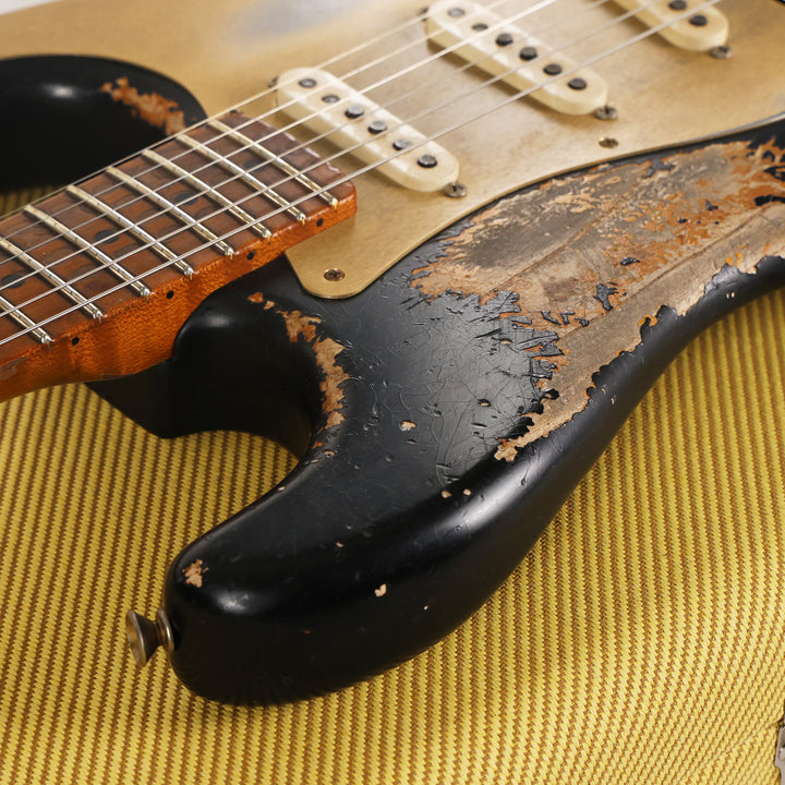 Fender Custom Shop 50s Stratocaster Heavy Relic Black over Violin Burst Masterbuilt Kyle McMillin