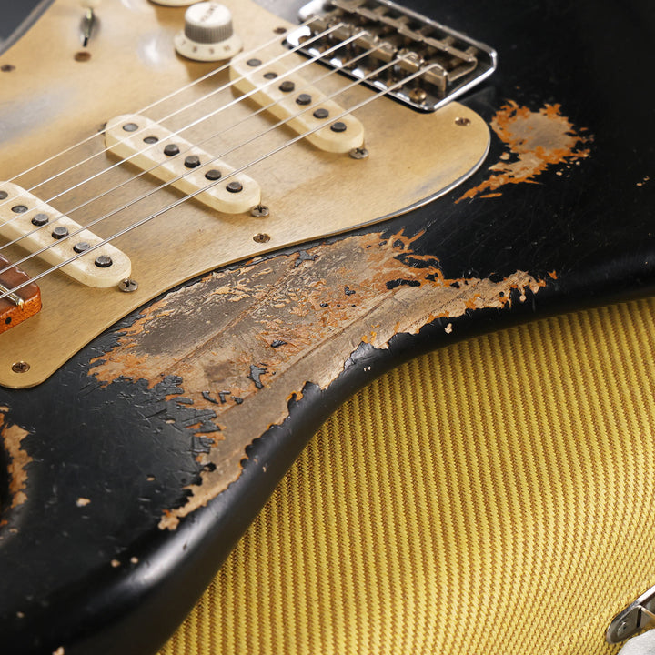 Fender Custom Shop 50s Stratocaster Heavy Relic Black over Violin Burst Masterbuilt Kyle McMillin