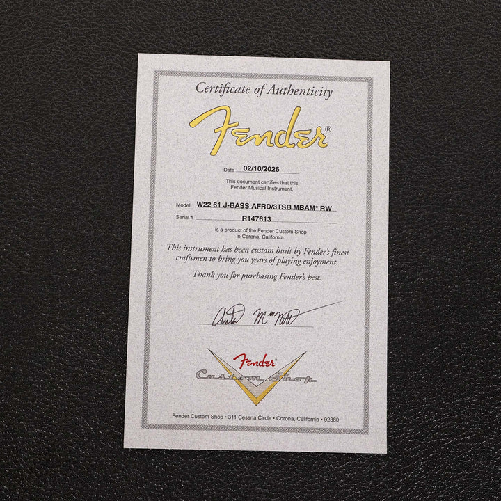 Fender Custom Shop 1961 Jazz Bass Aged Fiesta Red over 3-Tone Sunburst Masterbuilt Austin MacNutt