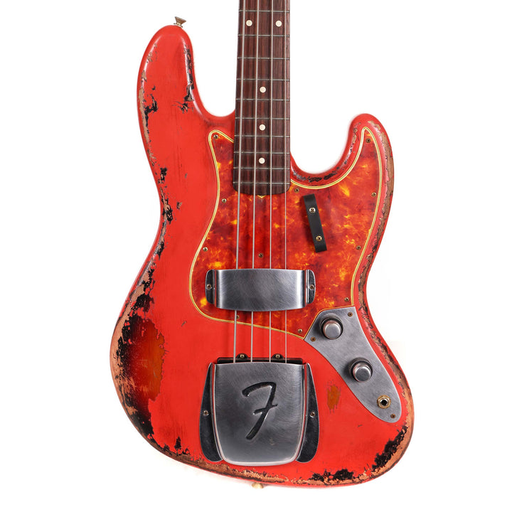 Fender Custom Shop 1961 Jazz Bass Aged Fiesta Red over 3-Tone Sunburst Masterbuilt Austin MacNutt