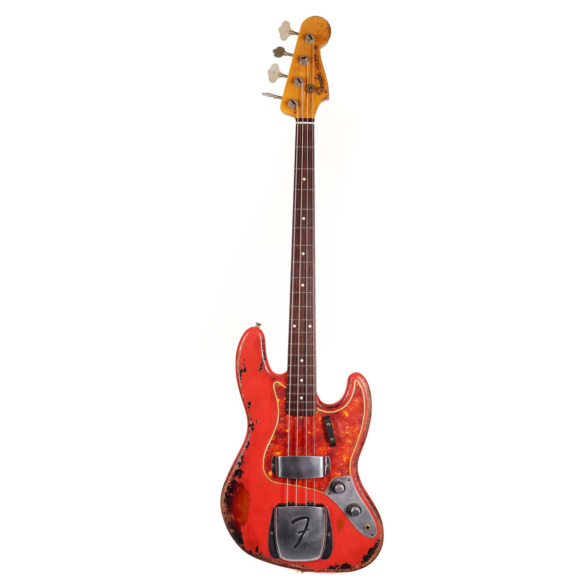Fender Custom Shop 1961 Jazz Bass Aged Fiesta Red over 3-Tone Sunburst Masterbuilt Austin MacNutt — 2
