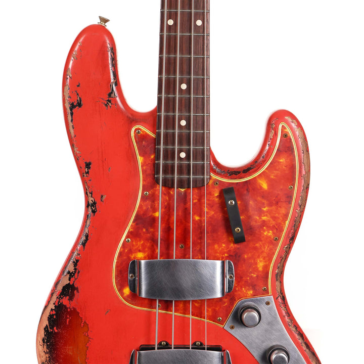Fender Custom Shop 1961 Jazz Bass Aged Fiesta Red over 3-Tone Sunburst Masterbuilt Austin MacNutt