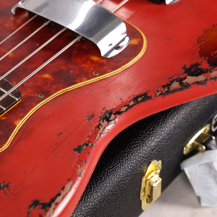 Fender Custom Shop 1961 Jazz Bass Aged Fiesta Red over 3-Tone Sunburst Masterbuilt Austin MacNutt