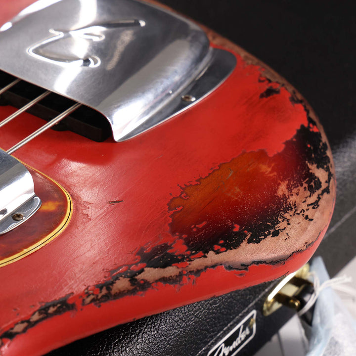 Fender Custom Shop 1961 Jazz Bass Aged Fiesta Red over 3-Tone Sunburst Masterbuilt Austin MacNutt