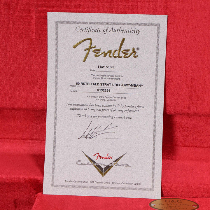 Fender Custom Shop 1960 Ultimate Relic Roasted Stratocaster Olympic White Masterbuilt Andy Hicks