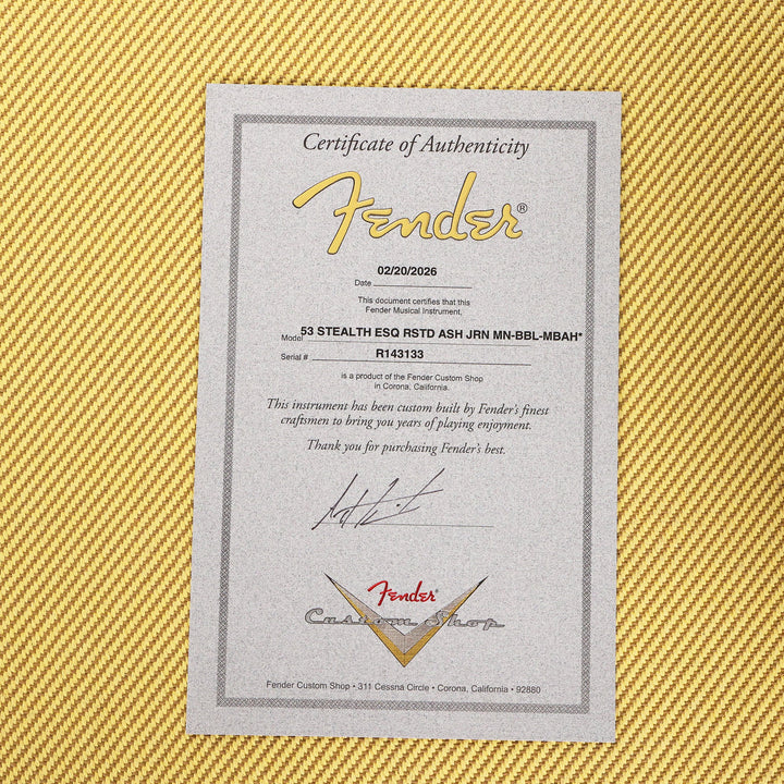 Fender Custom Shop 1953 Stealth Esquire Roasted Ash Journeyman Relic Butterscotch Blonde