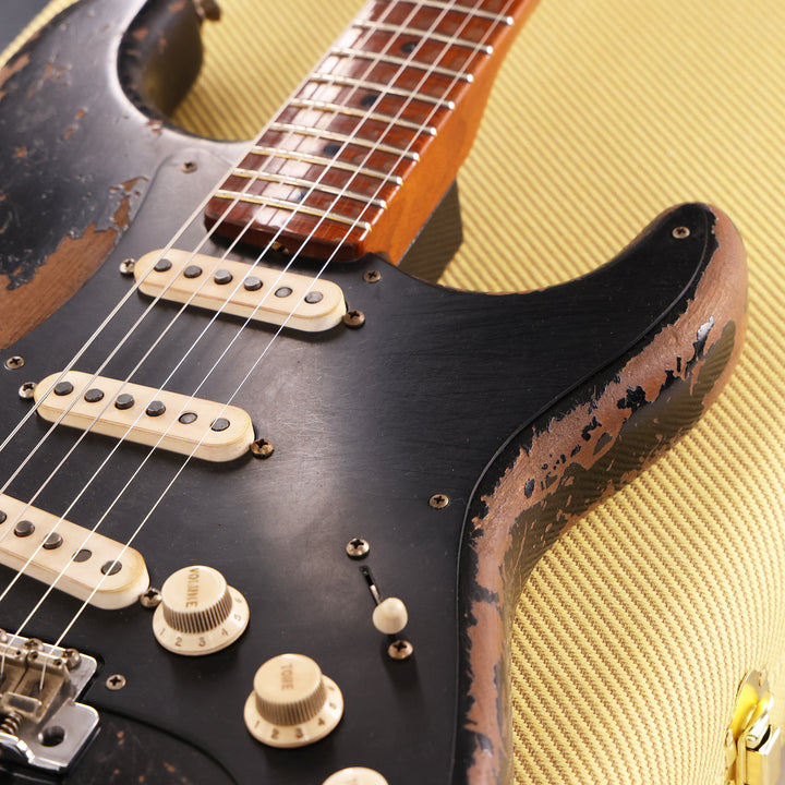 Fender Custom Shop 1957 Stratocaster Roasted Alder Heavy Relic Black Masterbuilt Andy Hicks