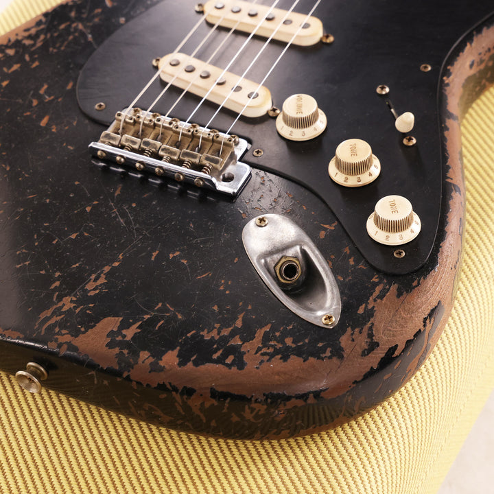 Fender Custom Shop 1957 Stratocaster Roasted Alder Heavy Relic Black Masterbuilt Andy Hicks