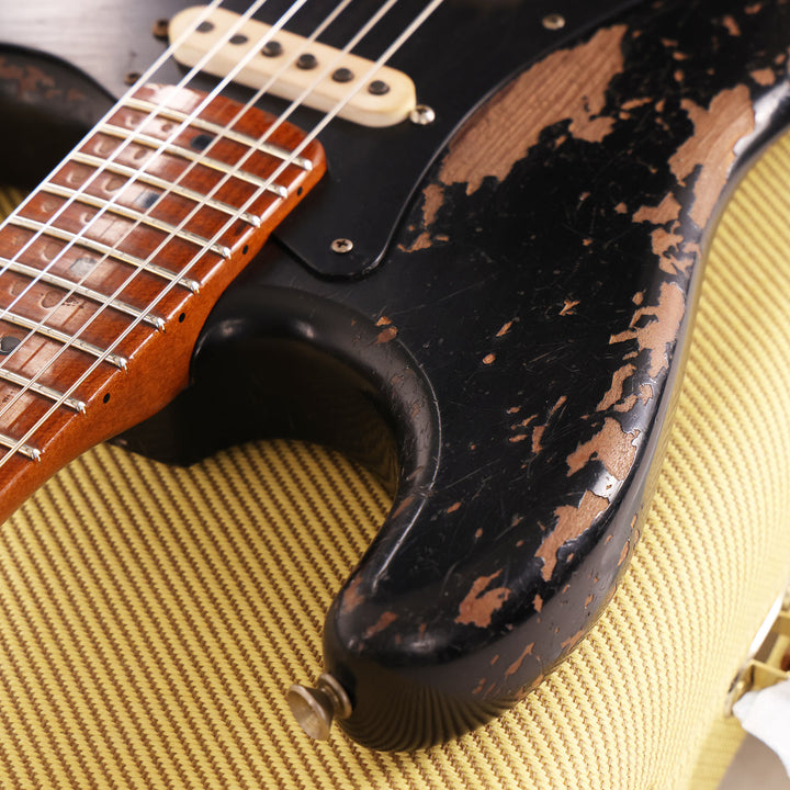 Fender Custom Shop 1957 Stratocaster Roasted Alder Heavy Relic Black Masterbuilt Andy Hicks