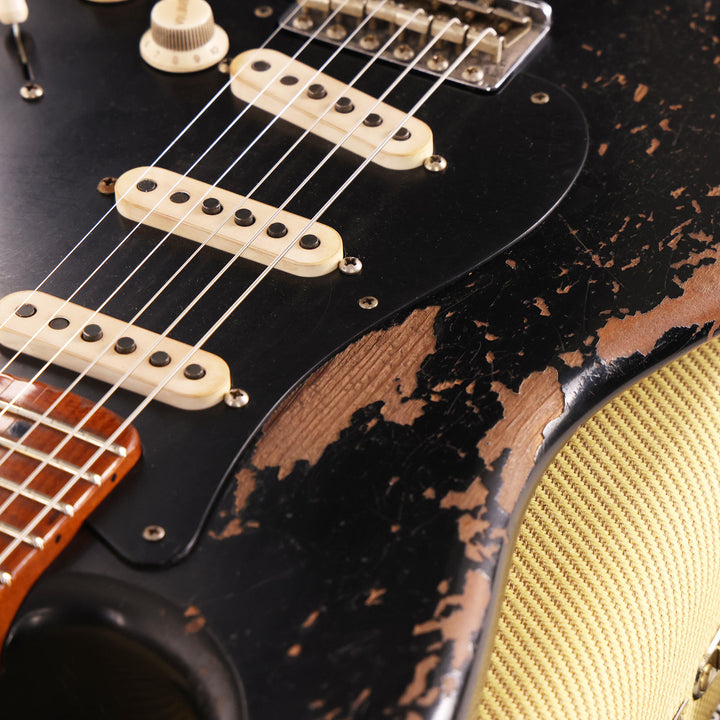Fender Custom Shop 1957 Stratocaster Roasted Alder Heavy Relic Black Masterbuilt Andy Hicks