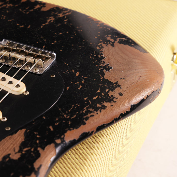 Fender Custom Shop 1957 Stratocaster Roasted Alder Heavy Relic Black Masterbuilt Andy Hicks