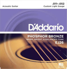 D'Addario Phosphor Bronze Acoustic Strings (Custom Light 11-52)
