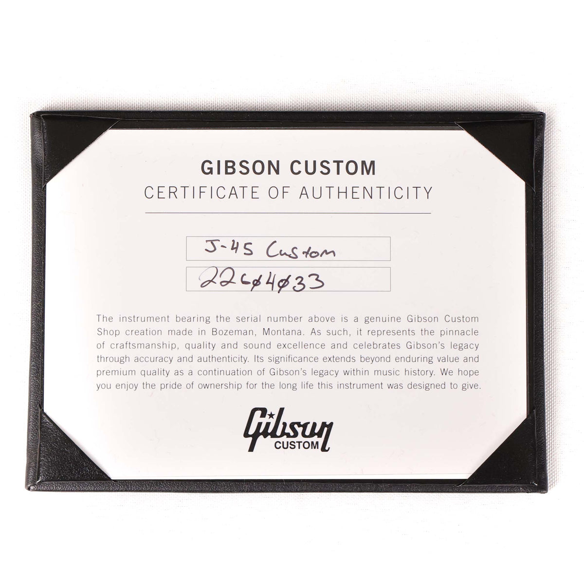 Gibson J-45 Custom Acoustic-Electric Ebony — 9