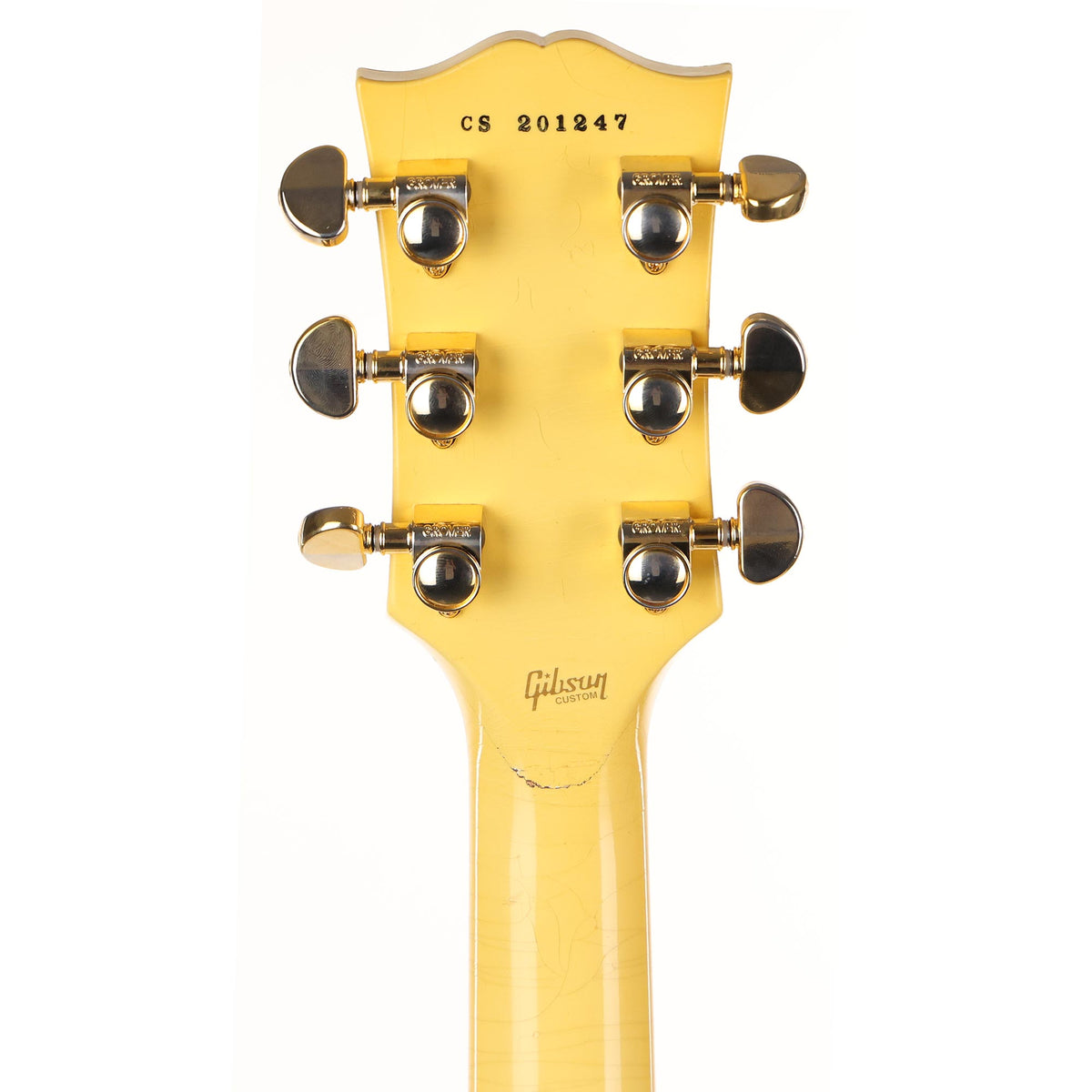 Gibson Custom Shop Les Paul Custom Aspen White Ultra Light Aged Made 2 Measure Headstock Repair — 5