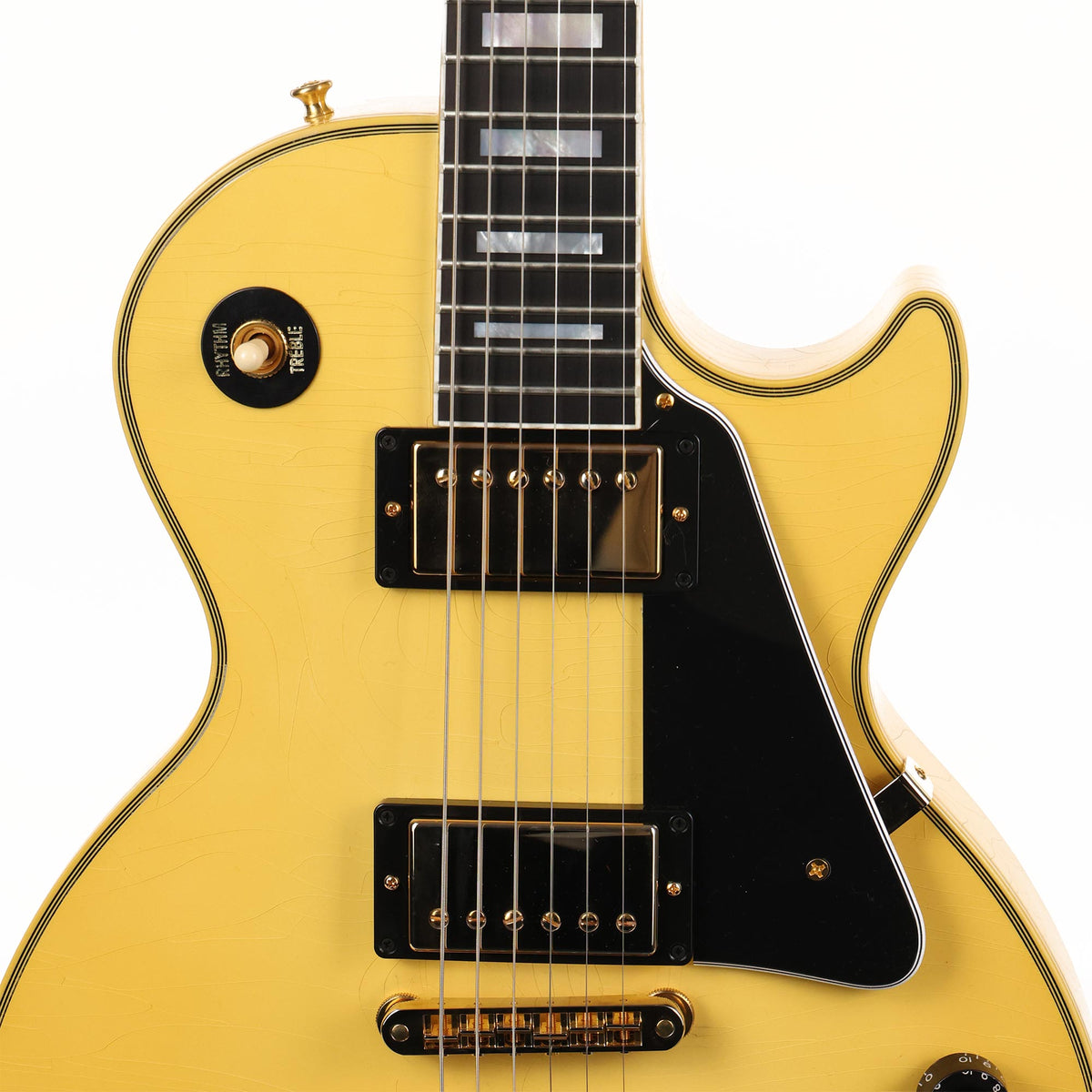 Gibson Custom Shop Les Paul Custom Aspen White Ultra Light Aged Made 2 Measure Headstock Repair — 6