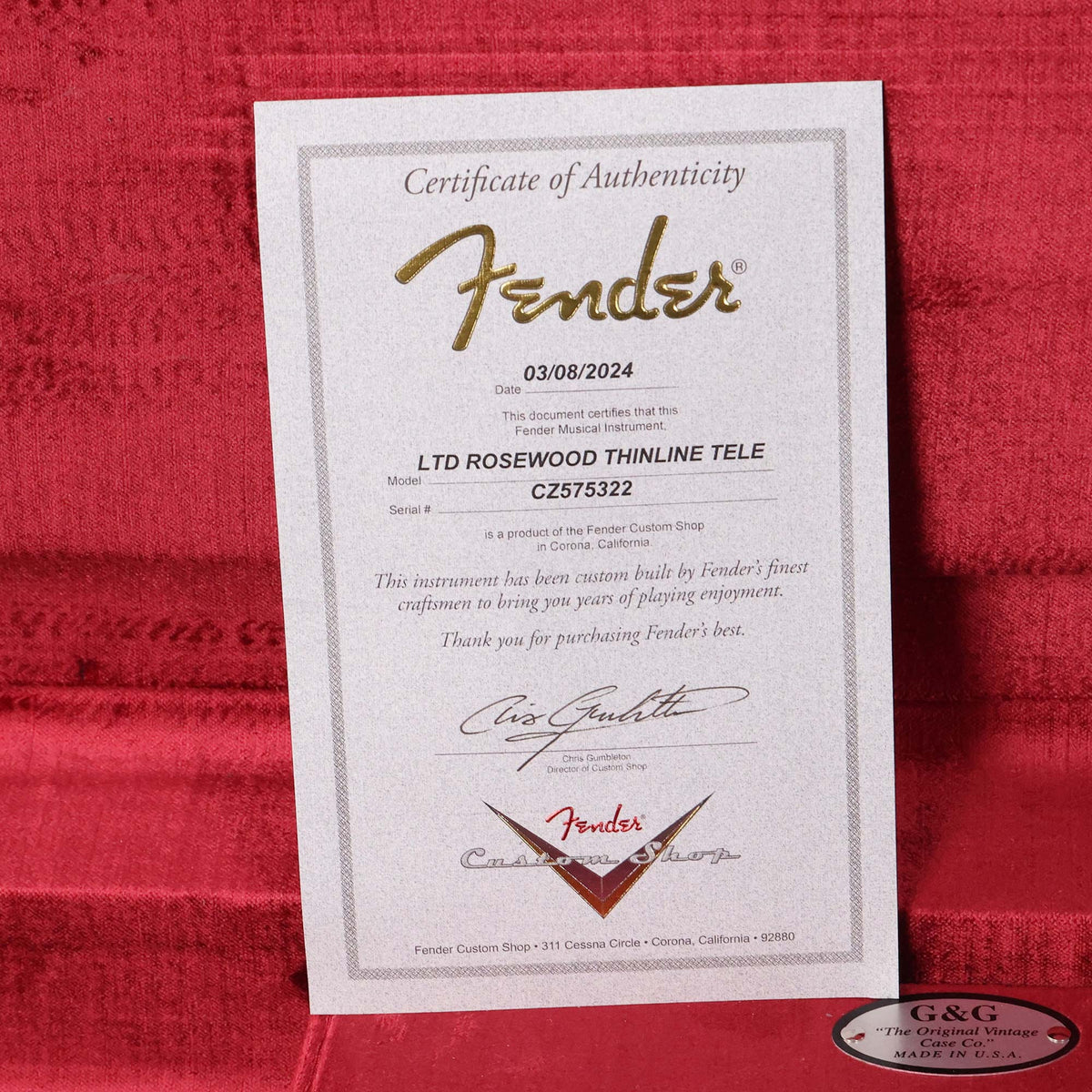 Fender Custom Shop Limited Edition Rosewood Telecaster Thinline Closet Classic Natural — 9