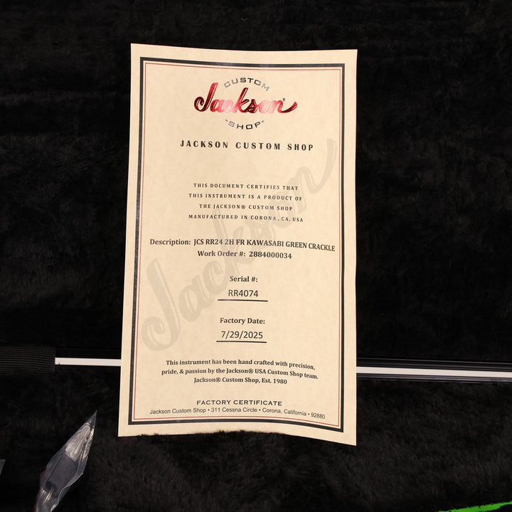 Jackson Custom Shop RR24 Rhoads Kawasabi Green Crackle