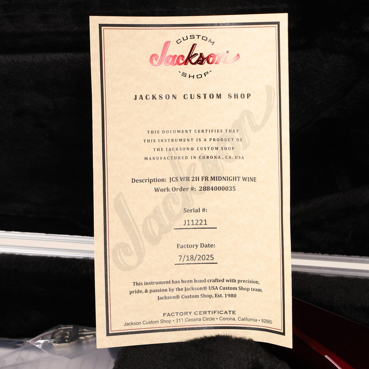 Jackson Custom Shop Warrior Midnight Wine — 8