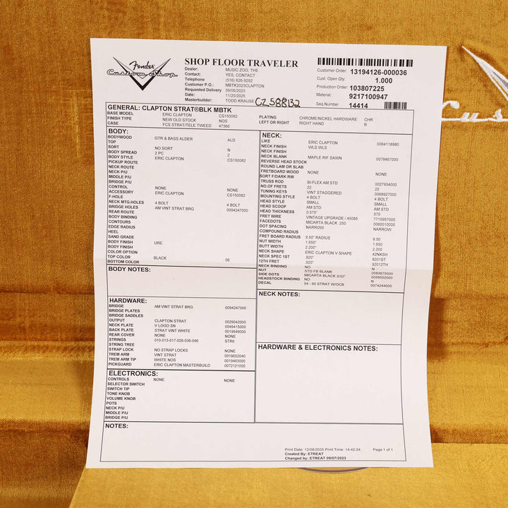 Fender Custom Shop Eric Clapton Stratocaster Masterbuilt Todd Krause Black