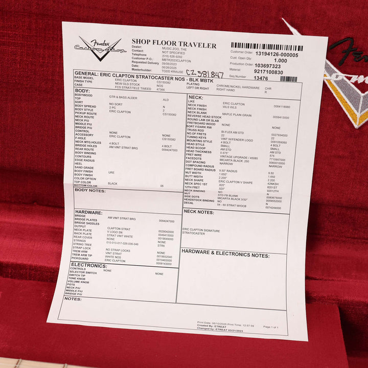 Fender Custom Shop Eric Clapton Stratocaster Masterbuilt Todd Krause Black