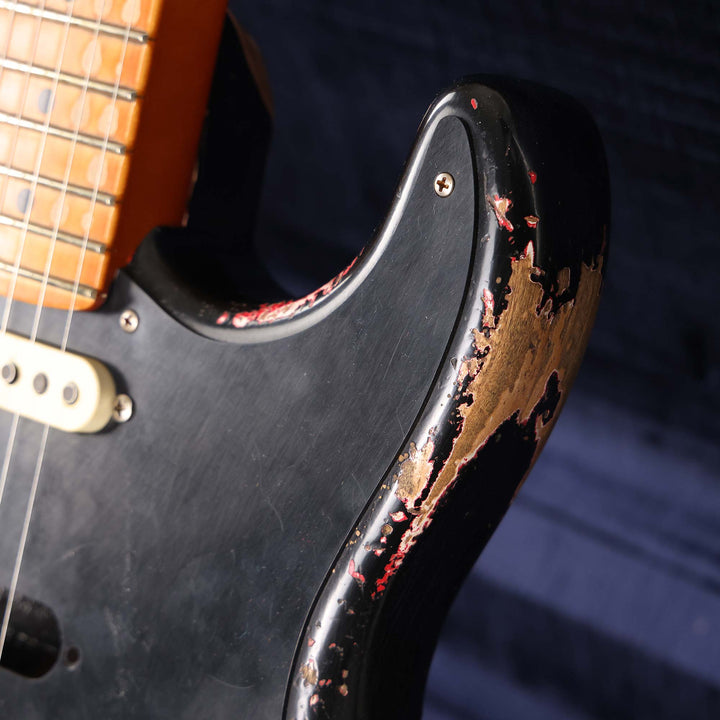 Fender Custom Shop 1957 Stratocaster Masterbuilt Andy Hicks Music Zoo Hacksaw Relic Super Faded Aged Black