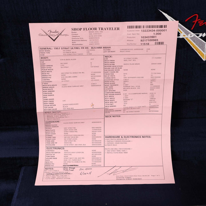 Fender Custom Shop 1957 Stratocaster Masterbuilt Andy Hicks Music Zoo Hacksaw Relic Super Faded Aged Black