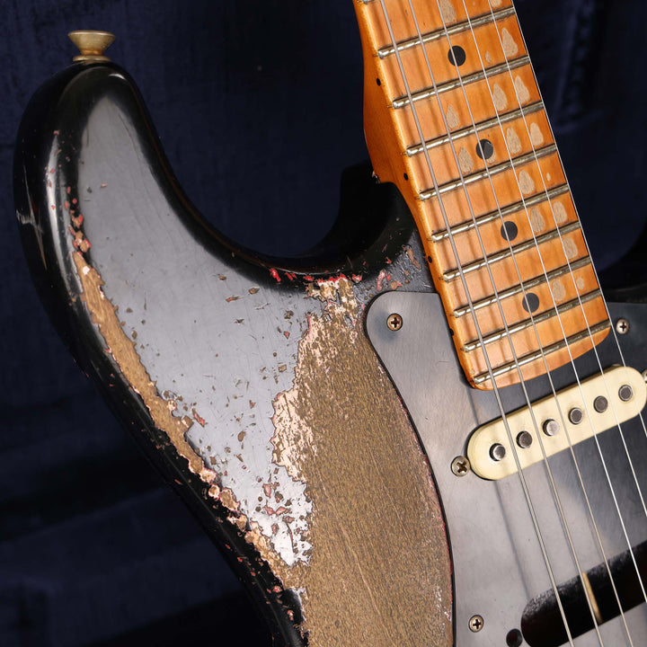 Fender Custom Shop 1957 Stratocaster Masterbuilt Andy Hicks Music Zoo Hacksaw Relic Super Faded Aged Black