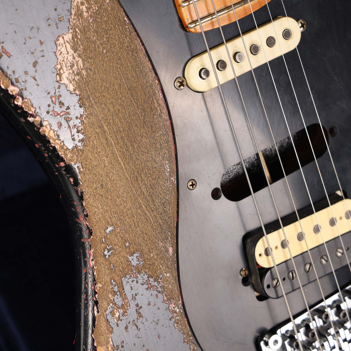 Fender Custom Shop 1957 Stratocaster Masterbuilt Andy Hicks Music Zoo Hacksaw Relic Super Faded Aged Black