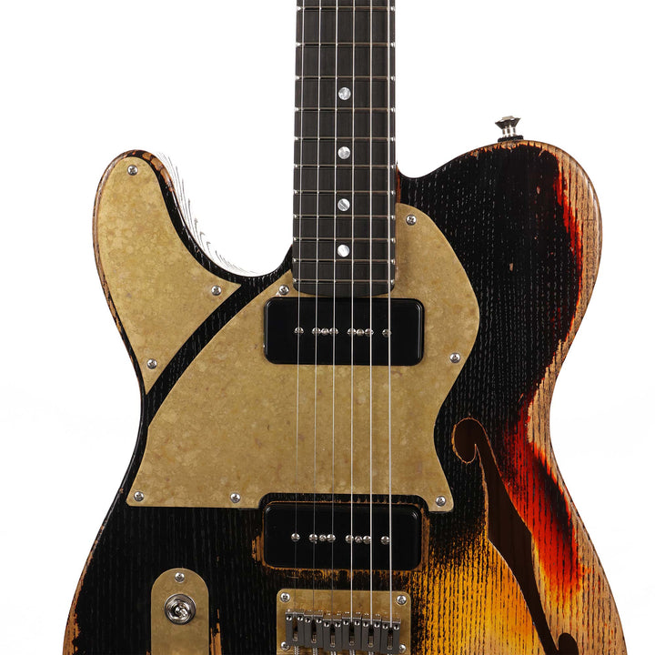 Paoletti Nancy Left-Handed Electric Guitar Sunburst