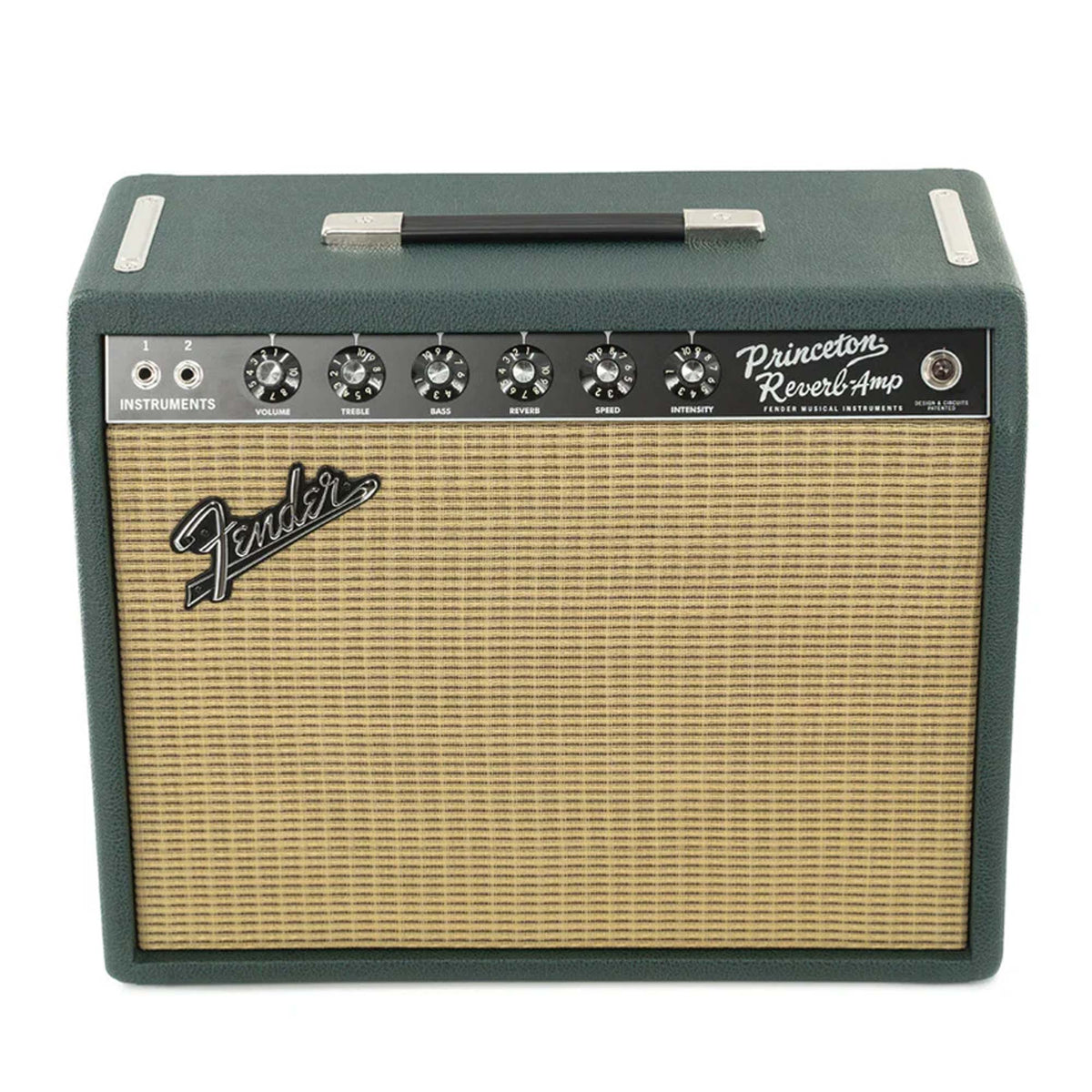 Fender '65 Princeton Reverb 1x12 Combo Amplifier Brit Green — 3