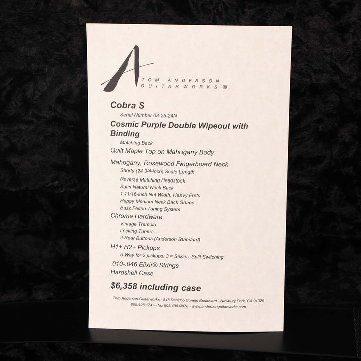 Tom Anderson Cobra S Cosmic Purple Double Wipeout