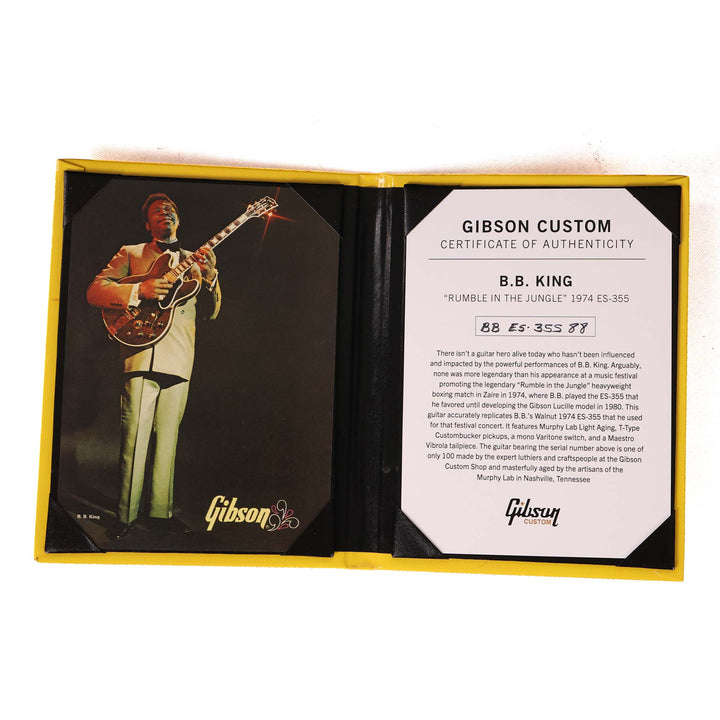 Gibson Custom Shop B.B. King “Rumble in the Jungle” 1974 ES-355 Murphy Lab Light Aged Walnut