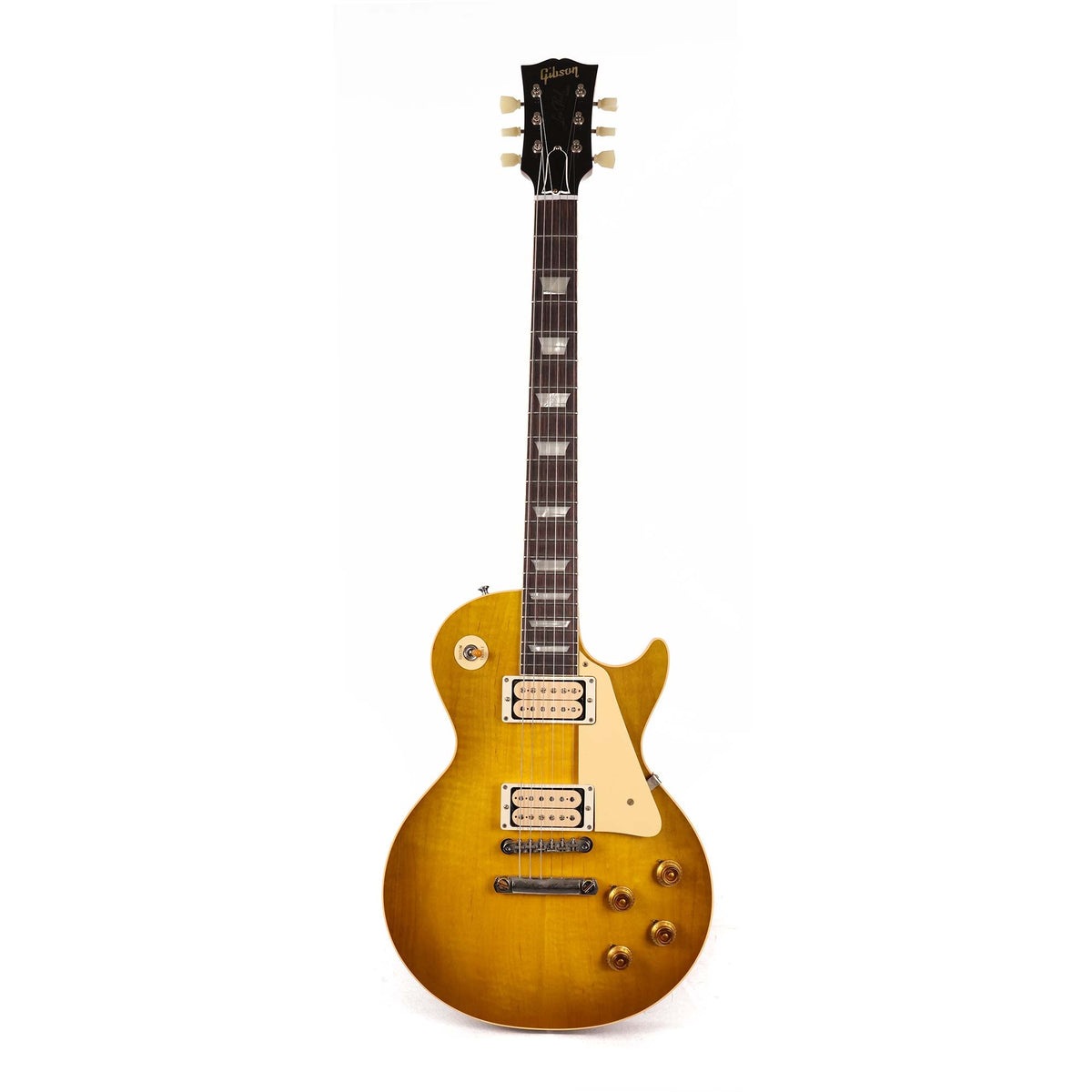 Gibson Custom Shop 1958 Les Paul Standard Green Lemon Fade M2M with Double Classic White Pickups — 2