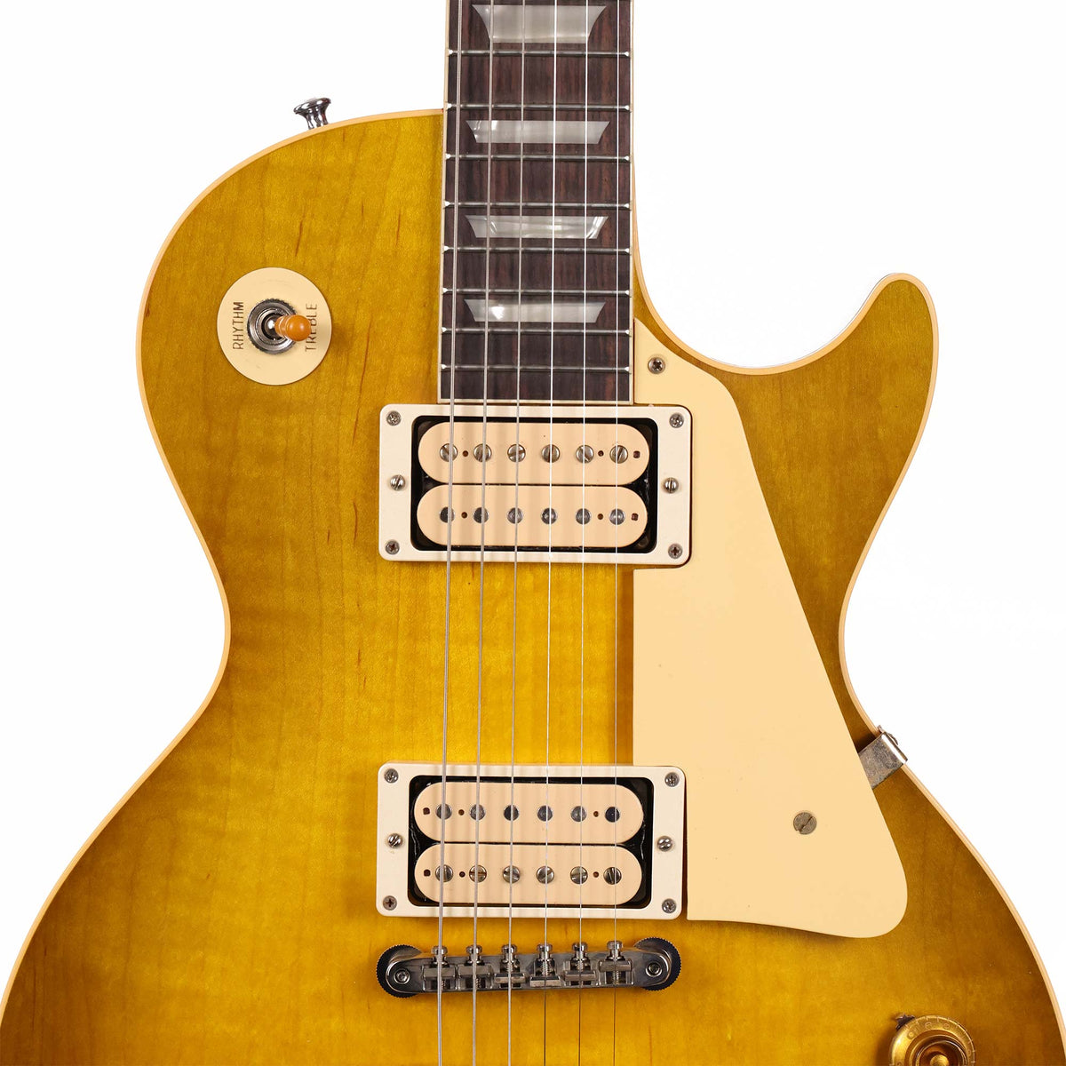 Gibson Custom Shop 1958 Les Paul Standard Green Lemon Fade M2M with Double Classic White Pickups — 4