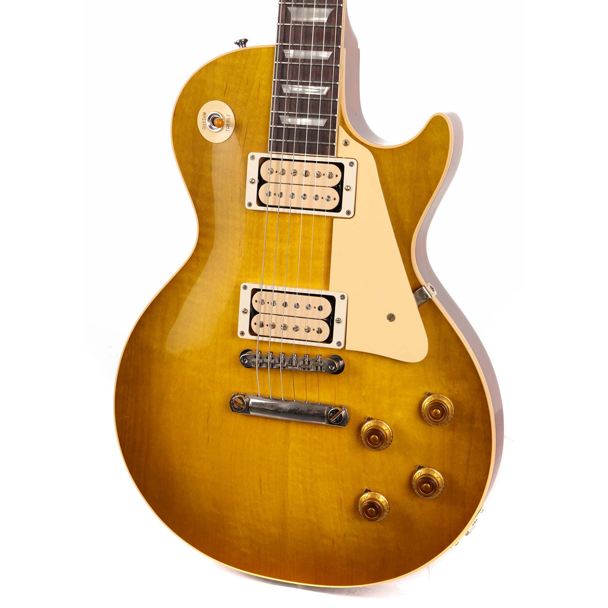 Gibson Custom Shop 1958 Les Paul Standard Green Lemon Fade M2M with Double Classic White Pickups — 5