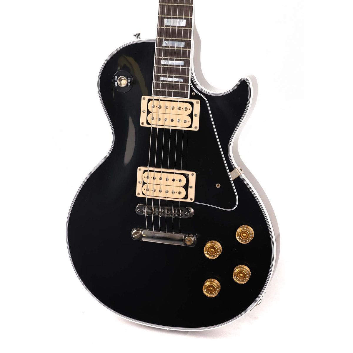 Gibson Custom Shop Les Paul Custom Made 2 Measure Ebony with Double Classic White Pickups — 5