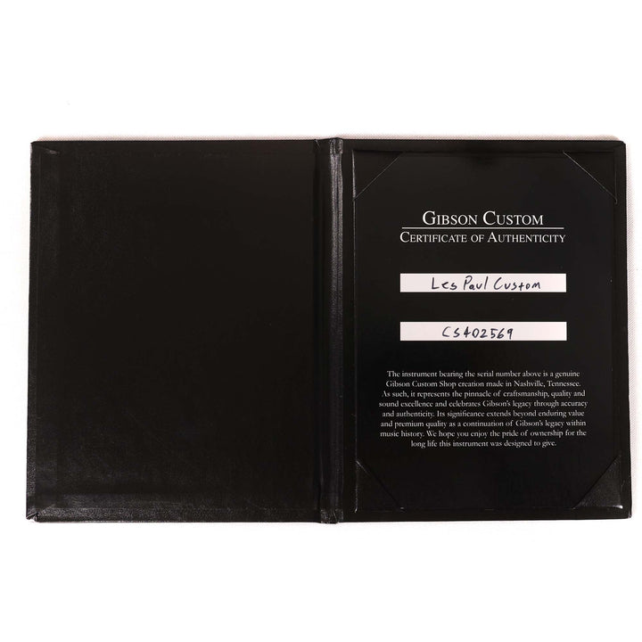 Gibson Custom Shop Les Paul Custom Guitar Made 2 Measure Ebony with Double Classic White Pickups