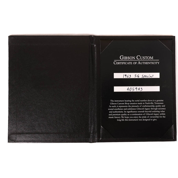 Gibson Custom Shop 1963 SG Special Reissue Made 2 Measure TV Gold