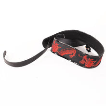 Jodi Head Dragon Fabric Guitar Strap Red and Black