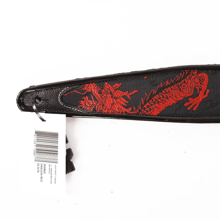 Jodi Head Dragon Fabric Guitar Strap Red and Black