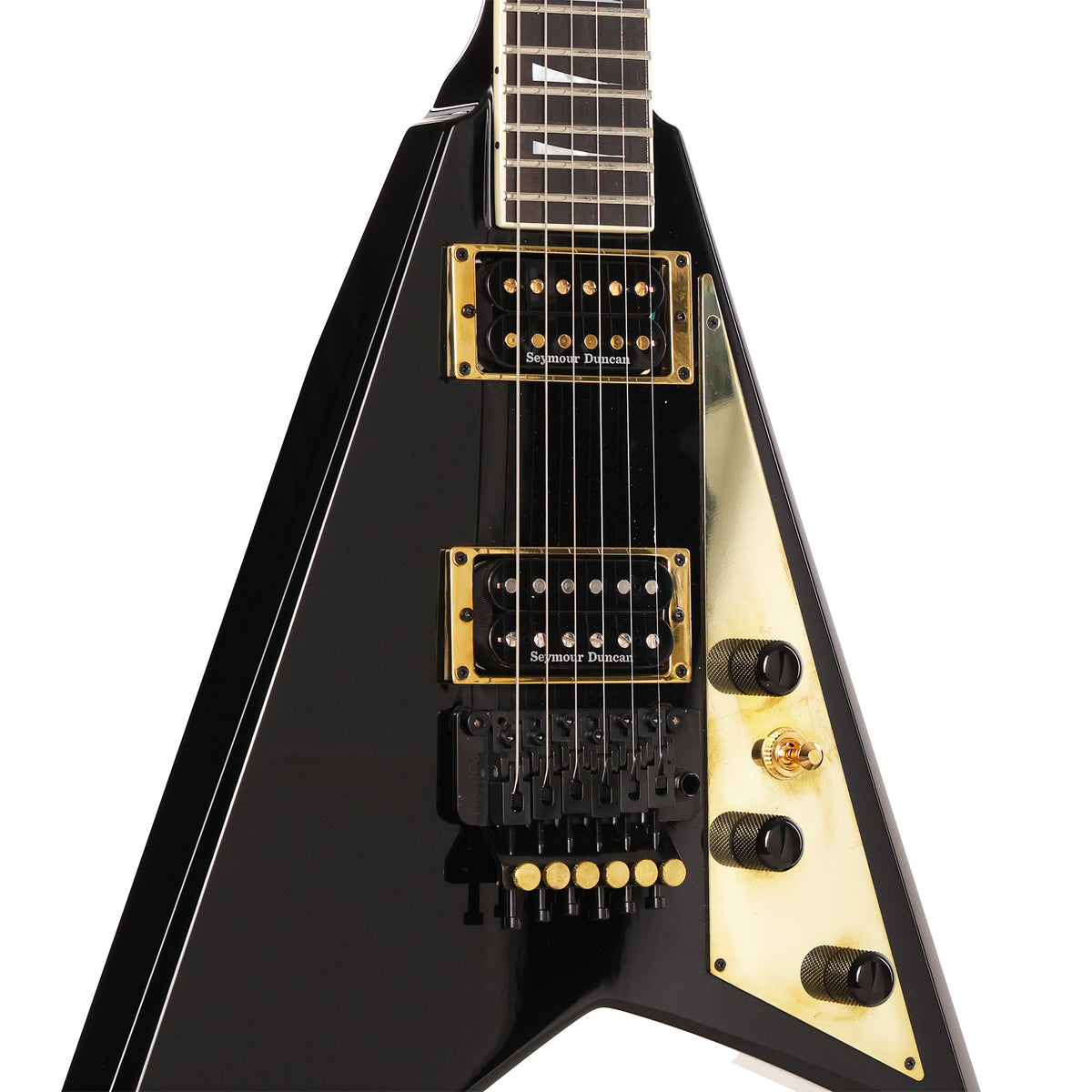Jackson Custom Shop Rhoads RR-VS Black with Brass Hardware — 5