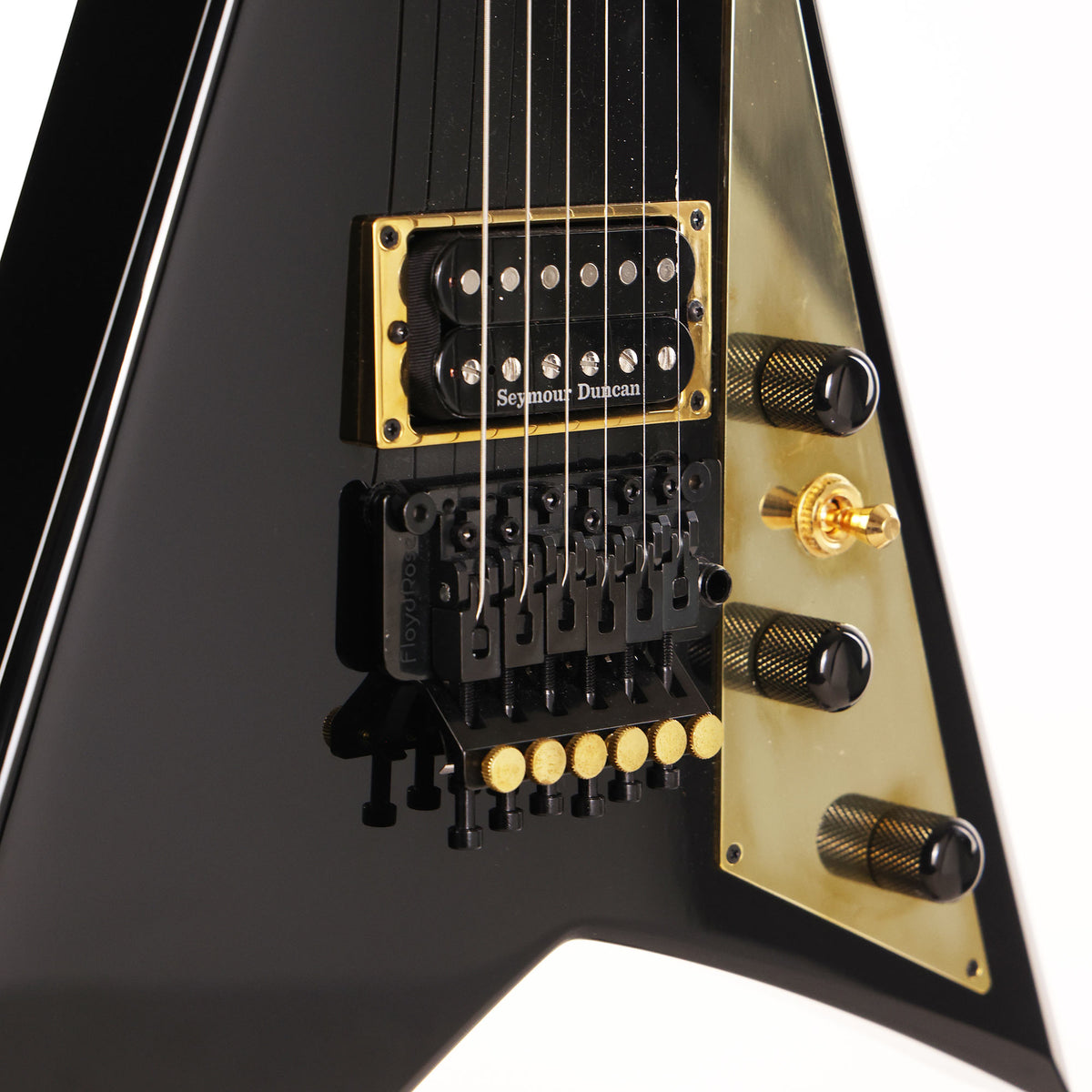 Jackson Custom Shop Rhoads RR-VS Black with Brass Hardware — 7
