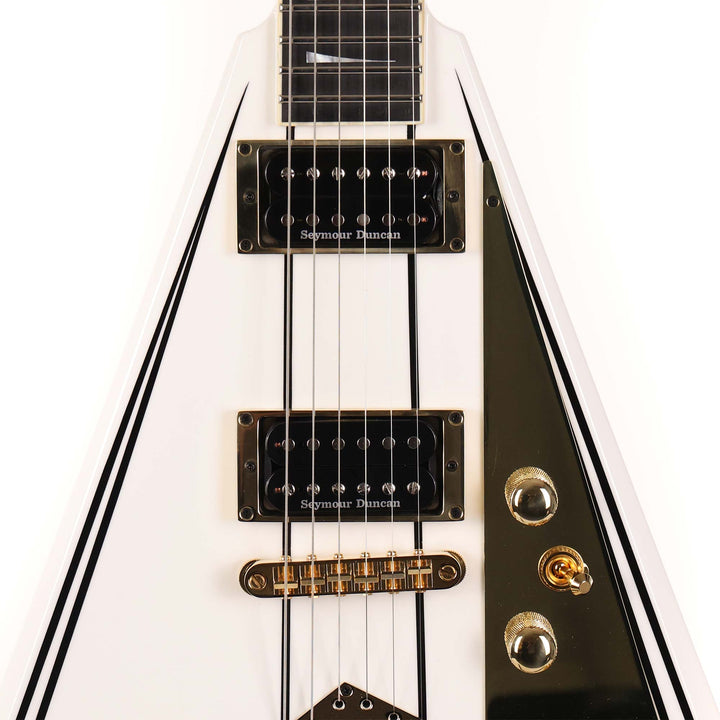 Jackson Custom Shop Rhoads RR-VS Fixed Bridge White and Black Pinstripes