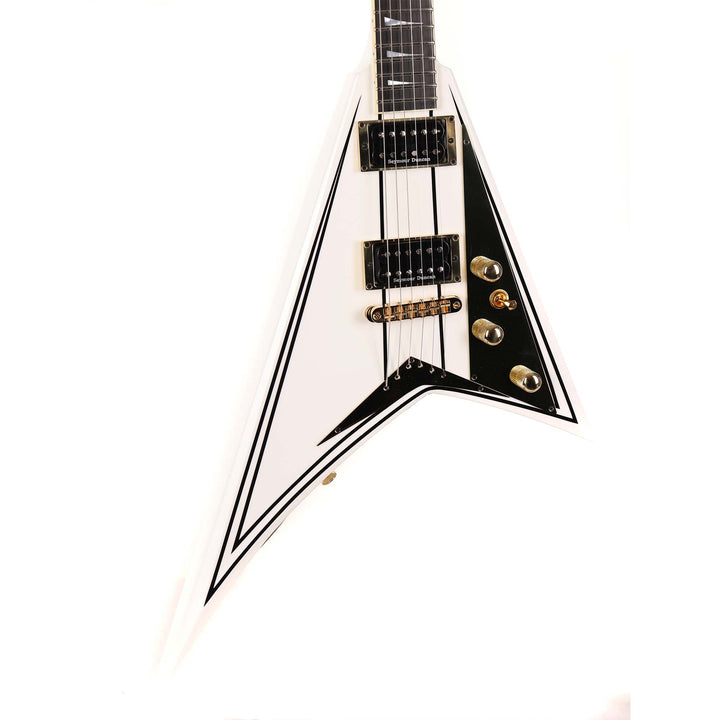 Jackson Custom Shop Rhoads RR-VS Fixed Bridge White and Black Pinstripes