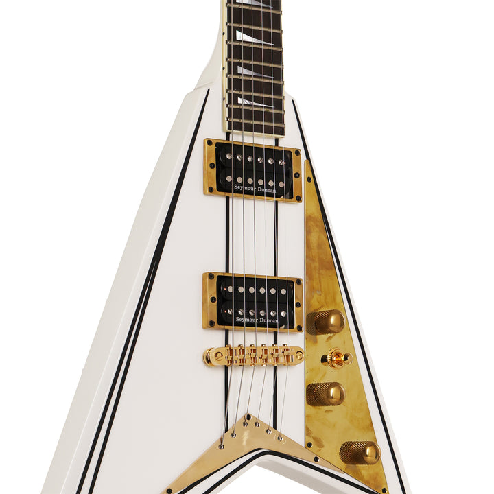 Jackson Custom Shop Rhoads RR-VS Fixed Bridge White and Black Pinstripes 2024