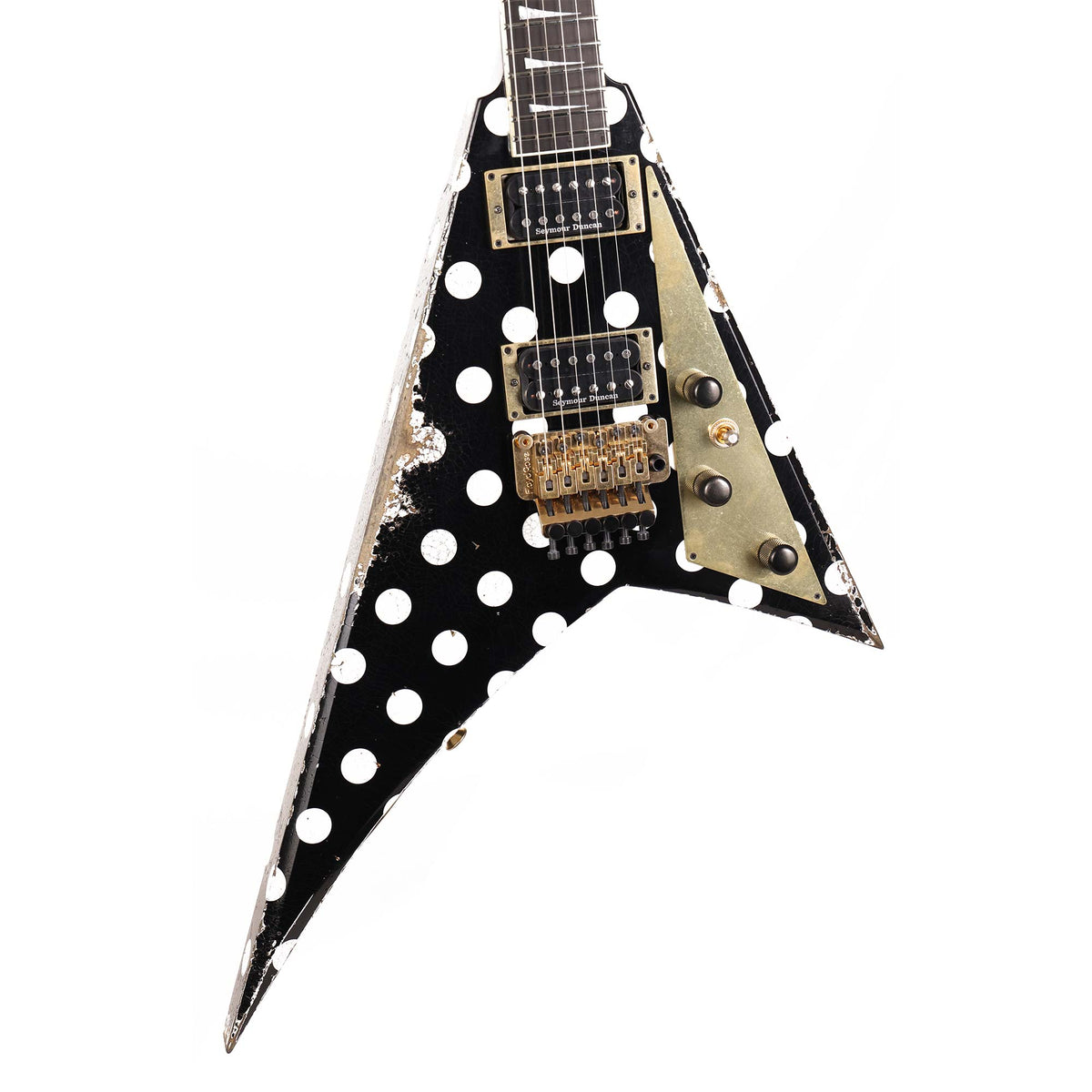Jackson Custom Shop Rhoads RR-VS Floyd Rose Nitro Aged Black and White Polka Dots — 5