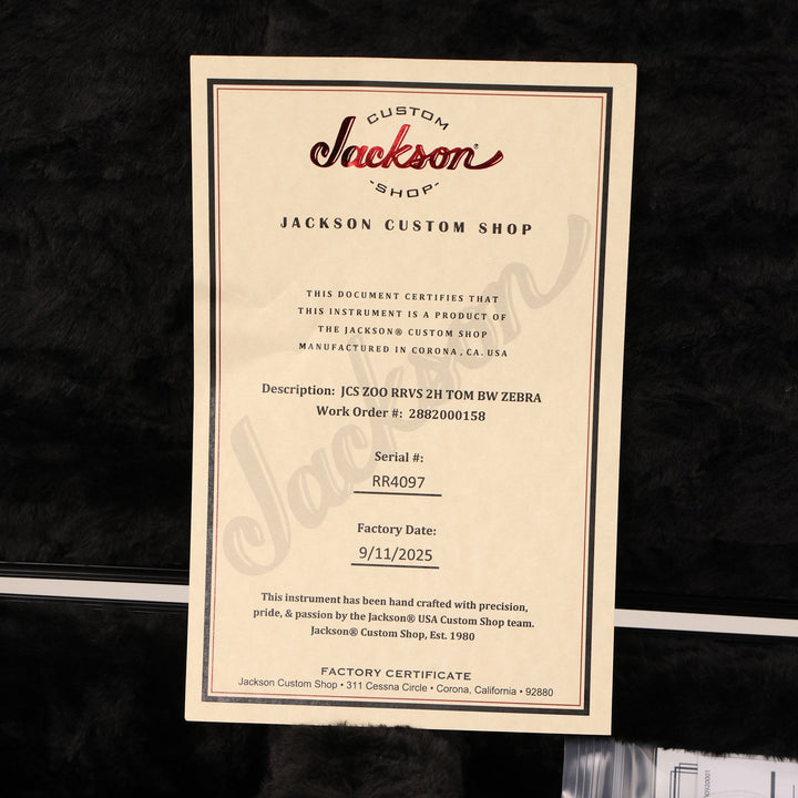 Jackson Custom Shop Rhoads RR-VS Fixed Bridge Zebra Stripes