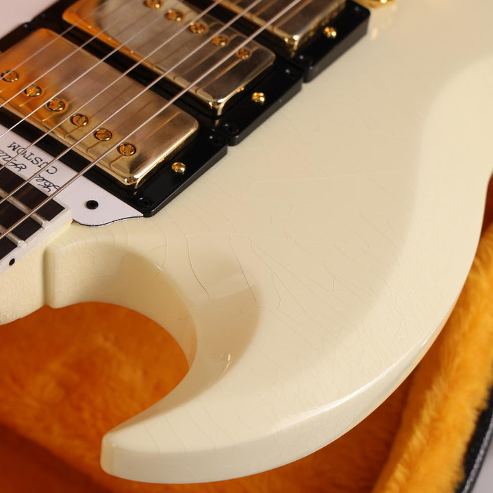 Gibson Custom Shop 1963 Les Paul SG Custom Reissue Murphy Lab Ultra Light Aged Classic White