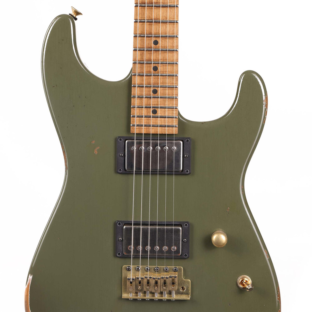 Charvel Custom Shop San Dimas Nitro Aged Faded Olive Green — 4