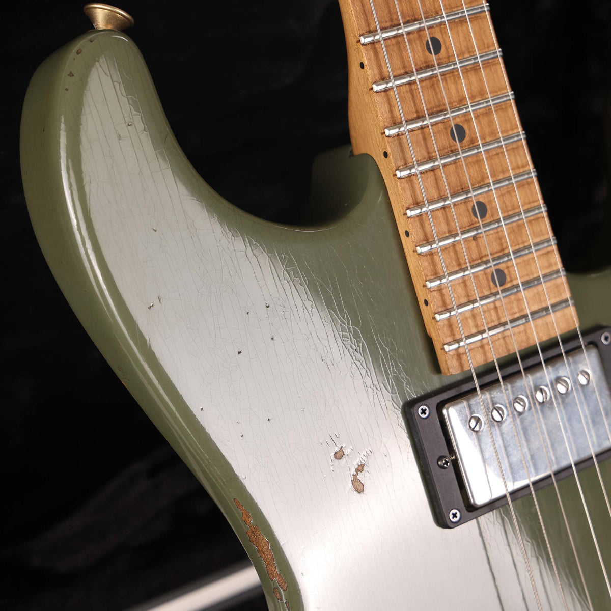 Charvel Custom Shop San Dimas Nitro Aged Faded Olive Green — 6